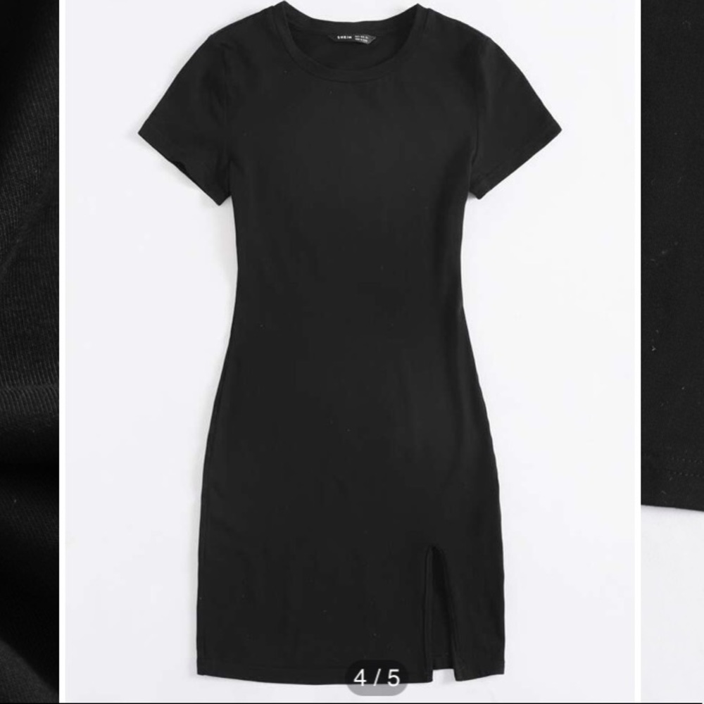 Solid black mini dress by Shein